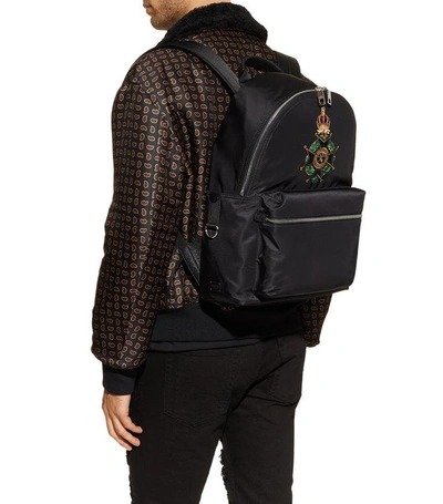 Shop Dolce & Gabbana Embroidered Coat Of Arms Backpack In Multi
