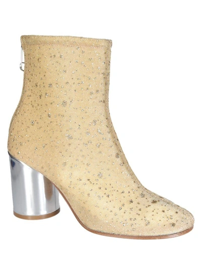 Shop Maison Margiela Metallic Splatter Ankle Boots In Gold