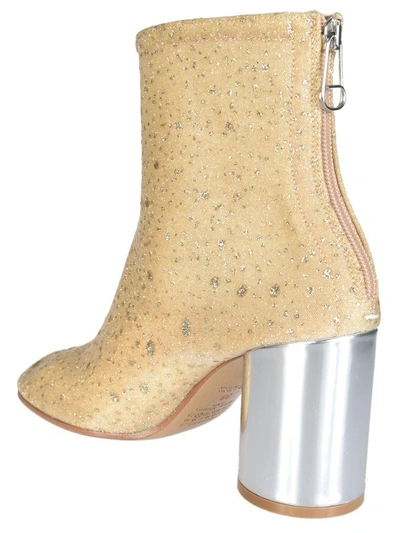 Shop Maison Margiela Metallic Splatter Ankle Boots In Gold