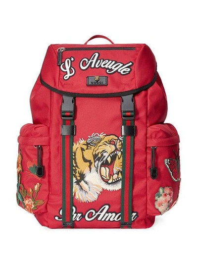 Shop Gucci Backpack With Embroidery