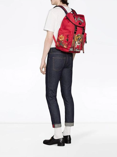 Shop Gucci Backpack With Embroidery