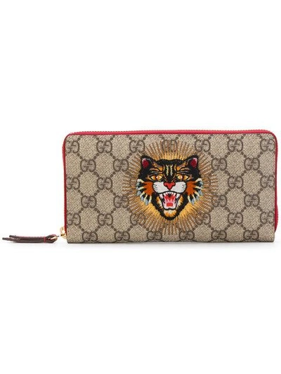 Shop Gucci - Gg Supreme Angry Cat Wallet