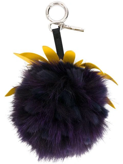 Shop Fendi Fruits Bag Charm In Purple