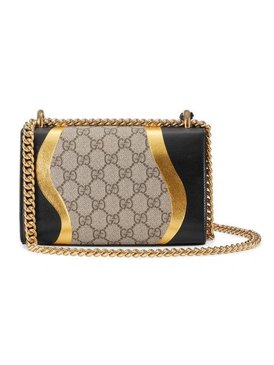 Shop Gucci Padlock Gg Supreme Leather Shoulder Bag - Neutrals