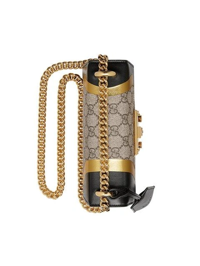 Shop Gucci Padlock Gg Supreme Leather Shoulder Bag - Neutrals