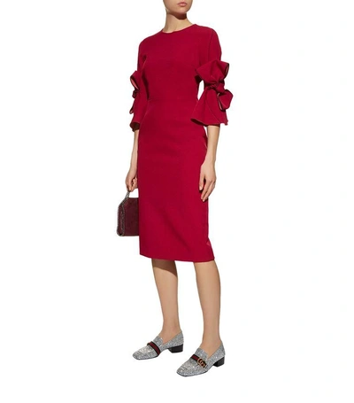 Shop Roksanda Lavete Bow Sleeve Dress In Red