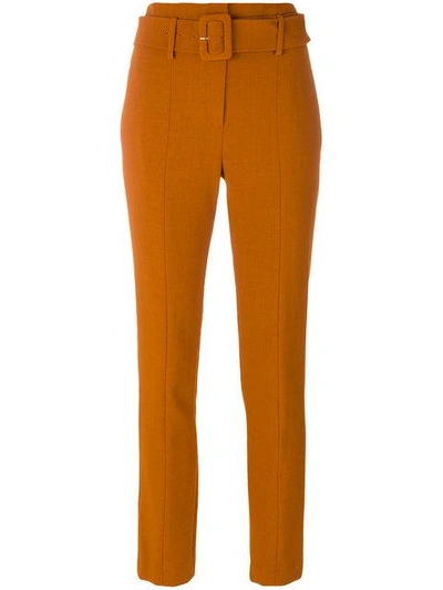 Shop Theory Cigarette Belted Trousers In Orange