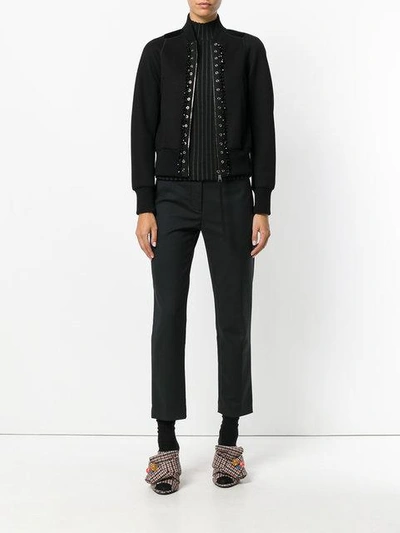 Shop N°21 Bomber Jacket With Eyelet Details In Black