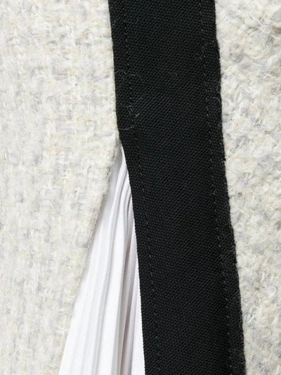 Shop Sacai Tweed Pencil Skirt - Neutrals