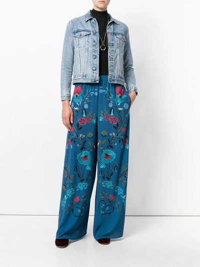 Shop Red Valentino Printed Wide Leg Trousers