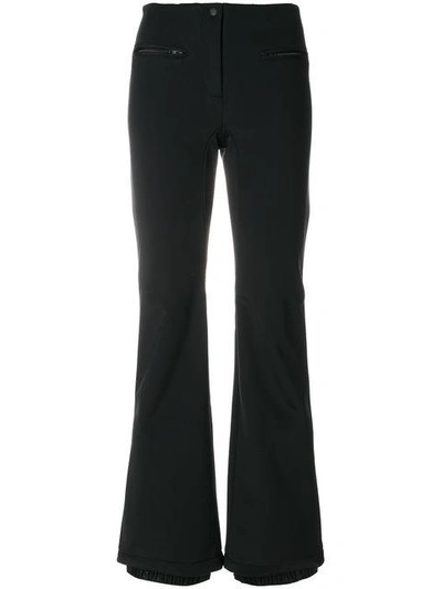 Shop Fendi Flared Trousers With Piping - Black