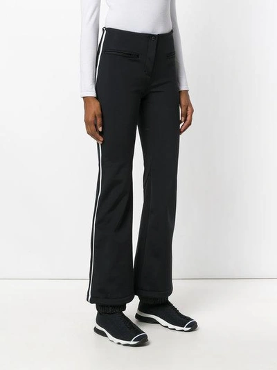 Shop Fendi Flared Trousers With Piping - Black
