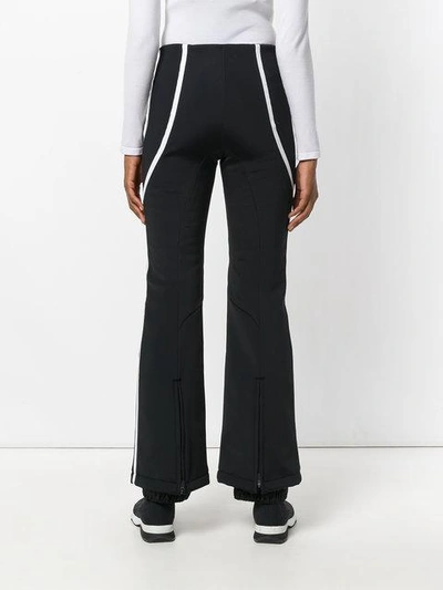 Shop Fendi Flared Trousers With Piping - Black