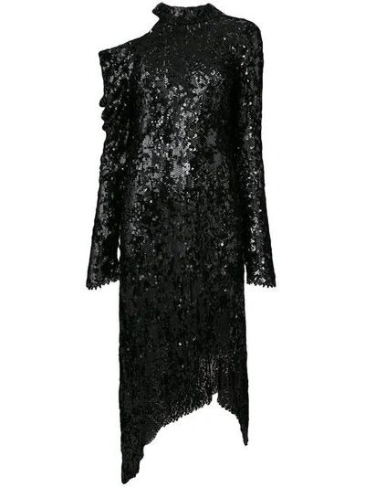 Shop Magda Butrym Asymmetrisches Seidenkleid In Black