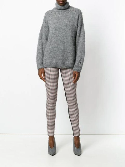 Shop Stella Mccartney Plaid Front Leggings In Multicolour