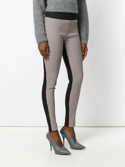 Shop Stella Mccartney Plaid Front Leggings In Multicolour