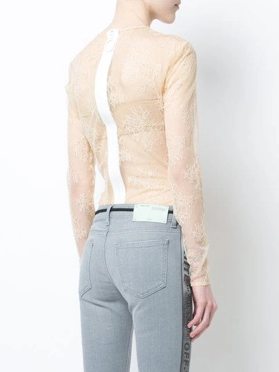 Shop Off-white Lace Body In Neutrals