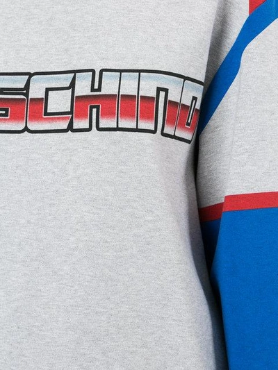 Shop Moschino Transformers Logo Sweatshirt In Grey
