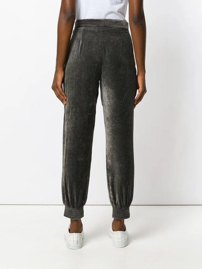 Shop Stella Mccartney Velvet Tailored Joggers In Brown