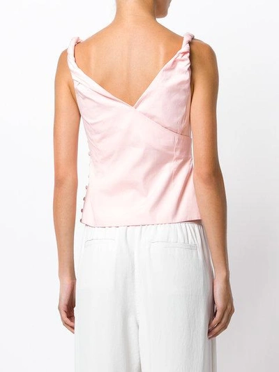 Shop Jacquemus Ruffled V-neck Top In Pink