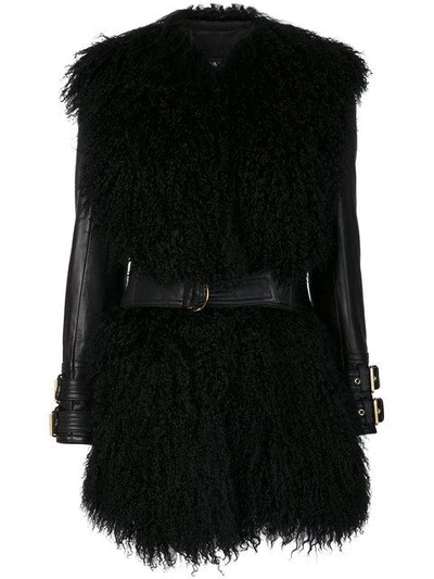 Shop Balmain Fur In Black