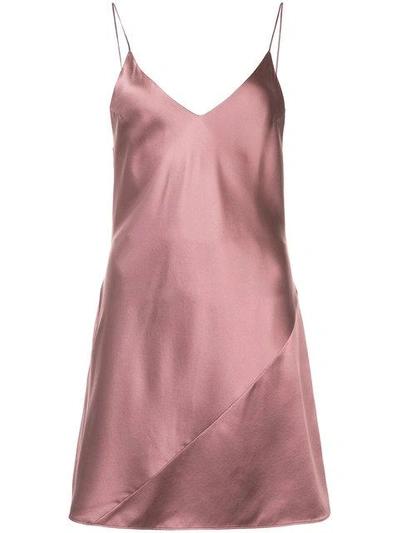 Shop Fleur Du Mal Mini Slip Dress - Pink