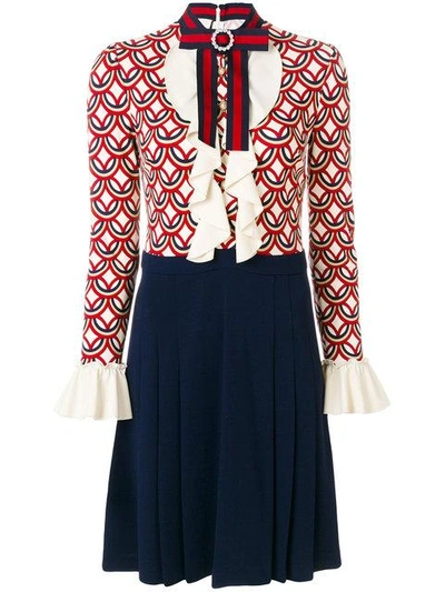 Shop Gucci Jersey Dress - Multicolour