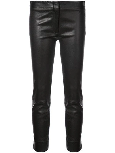 Shop Derek Lam Leather Drake Crop Trouser In Black