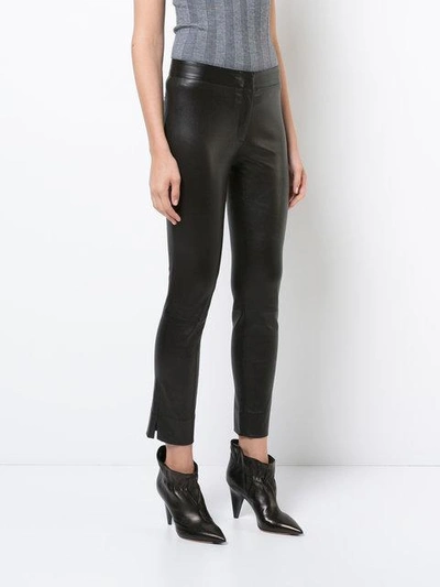 Shop Derek Lam Leather Drake Crop Trouser In Black