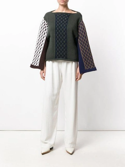Shop Jw Anderson Multi Cable Knit - Green