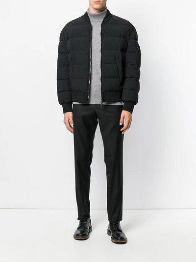 Neil Barrett Black Down Bomber Jacket | ModeSens