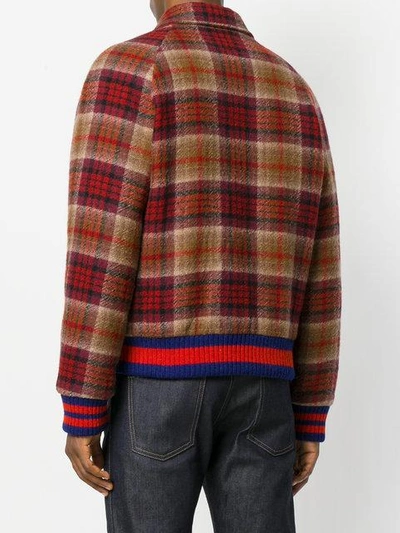 Shop Gucci Checked Bomber Jacket
