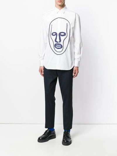 Shop Comme Des Garçons Shirt Boys - Face Motif Shirt  In White