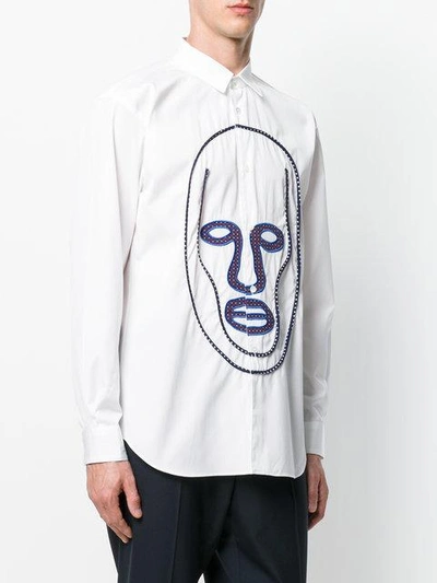 Shop Comme Des Garçons Shirt Boys - Face Motif Shirt  In White