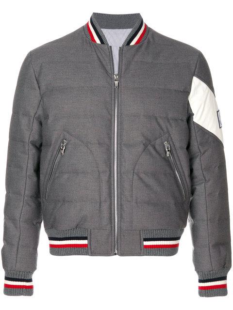 Moncler Gamme Bleu Moncler Padded Bomber Jacket - Grey | ModeSens