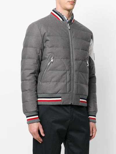 Shop Moncler Padded Bomber Jacket - Grey