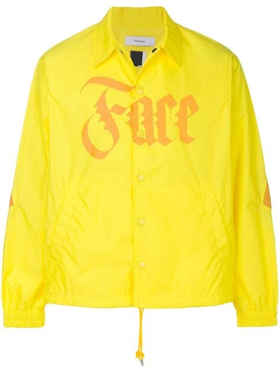 Shop Facetasm Logo Print Shirt Jacket In Yellow
