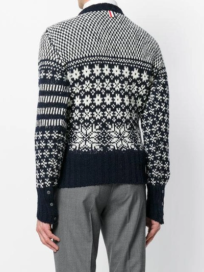 Shop Thom Browne Patterned Crew Neck Sweater