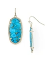 Kendra Scott Signature Elle Drop Earrings In Gold/turquoise