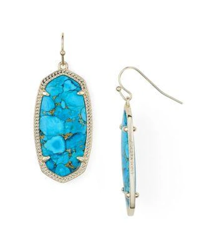 Kendra Scott Signature Elle Drop Earrings In Gold/turquoise