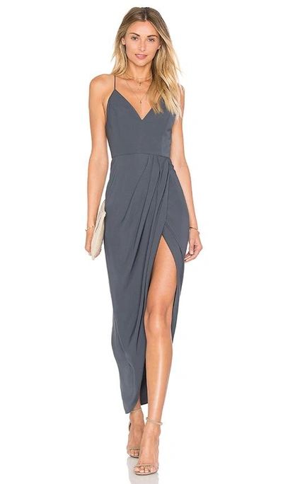 Shop Shona Joy Stellar Drape Dress In Charcoal