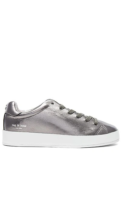 Shop Rag & Bone Rb1 Low Sneaker In Metallic Silver
