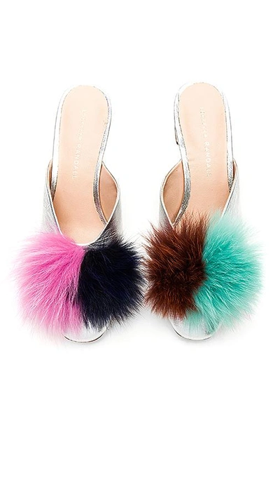 Shop Loeffler Randall Lulu Fox Fur Mule In Multi & Silver