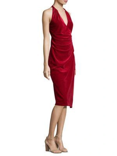 Shop Elie Tahari Belecia Velvet Halter Dress In Bolero