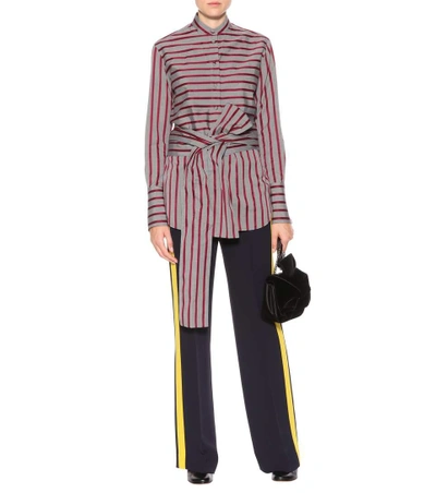 Shop Victoria Victoria Beckham Striped Cotton Top In Multicoloured