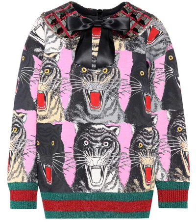 Gucci Printed Cotton Sweatshirt In Multicoloured