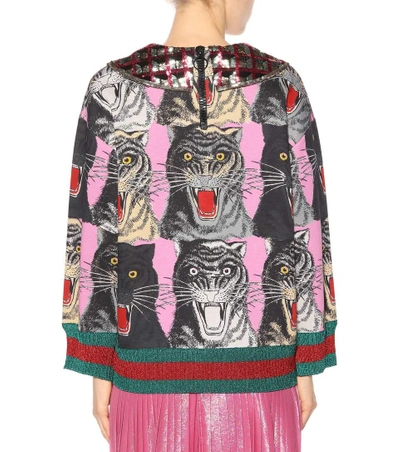 Shop Gucci Printed Cotton Sweatshirt In Multicoloured