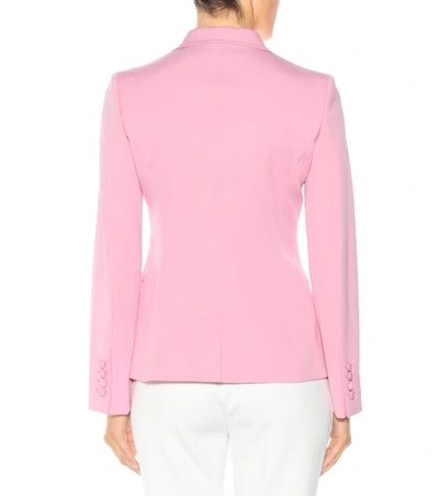 Shop Oscar De La Renta Wool Blazer In Pink