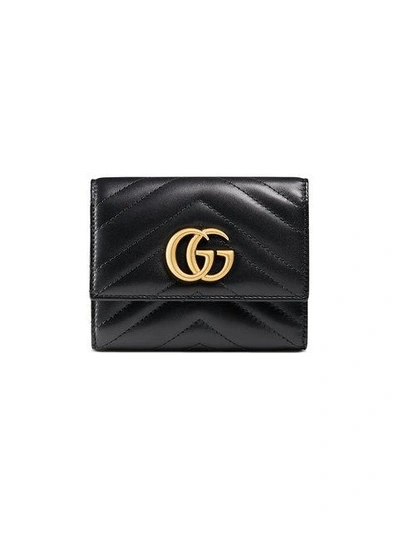Shop Gucci Gg Marmont Matelassé Wallet In Black
