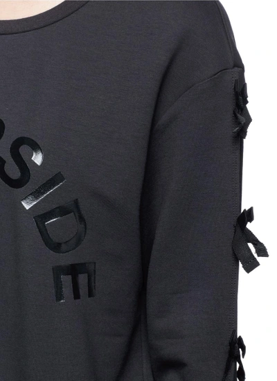 Shop The Upside Bow Split Sleeve Logo Print Sweatshirt